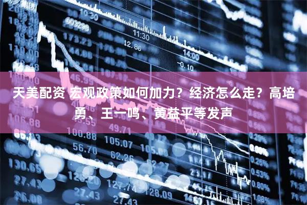天美配资 宏观政策如何加力？经济怎么走？高培勇、王一鸣、黄益平等发声