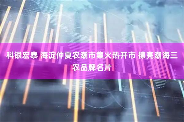 科银宏泰 海淀仲夏农潮市集火热开市 擦亮潮海三农品牌名片