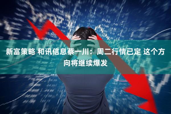 新富策略 和讯信息蔡一川：周二行情已定 这个方向将继续爆发