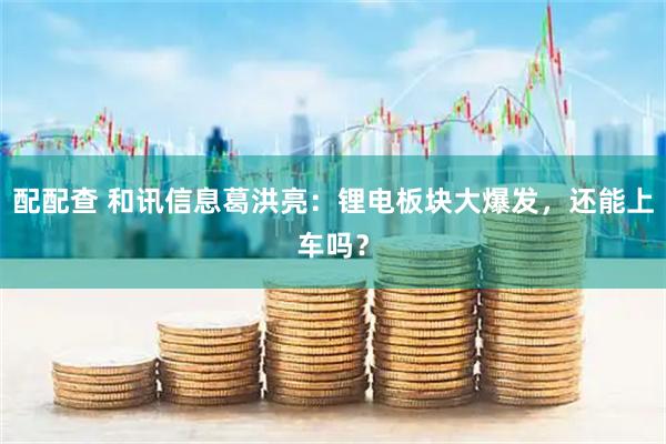 配配查 和讯信息葛洪亮：锂电板块大爆发，还能上车吗？