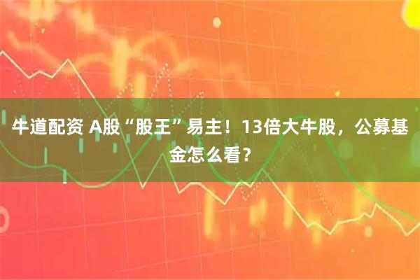 牛道配资 A股“股王”易主！13倍大牛股，公募基金怎么看？