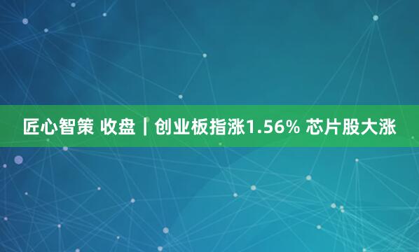 匠心智策 收盘｜创业板指涨1.56% 芯片股大涨