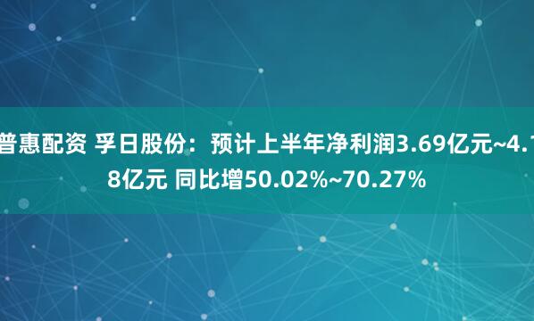 普惠配资 孚日股份:预计上半年净利润3.69亿元~4.18亿元 同比增50.02%~70.27%